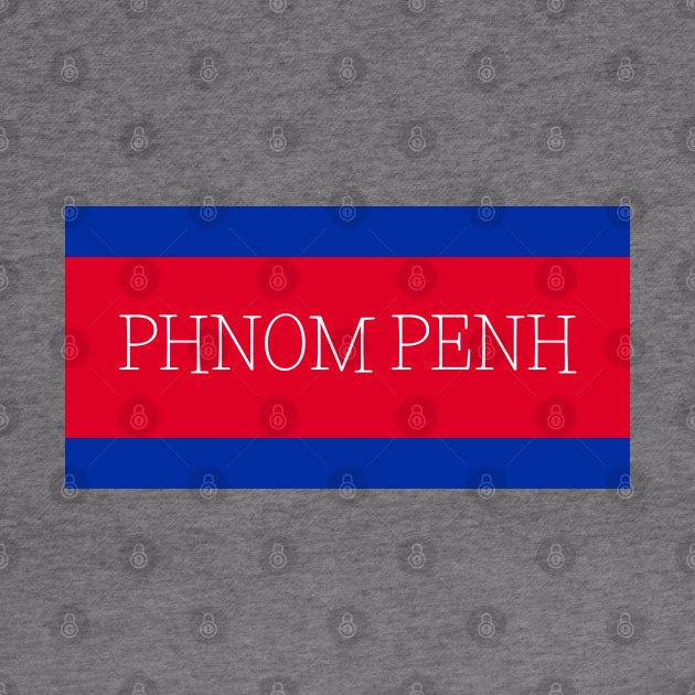 Phnom Penh City in Cambodian Flag Colors by aybe7elf